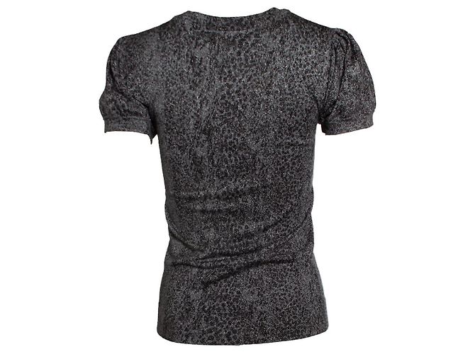 Autre Marque Diane von Furstenberg, top de lurex de leopardo Plata Gris - vista 3