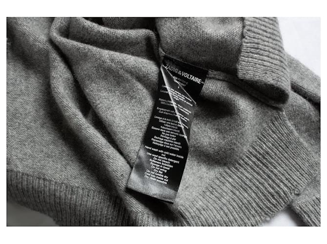 Zadig & Voltaire, grauer Strickpullover aus Kaschmir - Ansicht 6