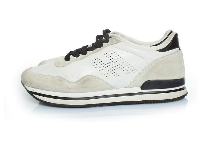 Hogan, sneaker H forte in bianco e beige - vista 2