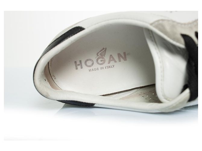 Hogan, sneaker H forte in bianco e beige - vista 3