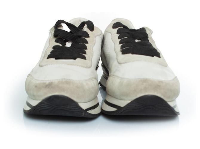 Hogan, sneaker H forte in bianco e beige - vista 4