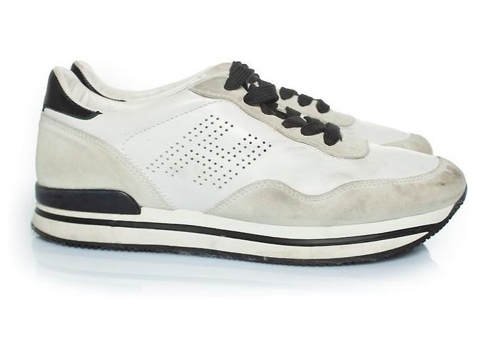Hogan, sneaker H forte in bianco e beige - vista 5