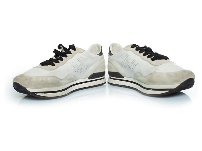 Hogan, sneaker H forte in bianco e beige - vista 7