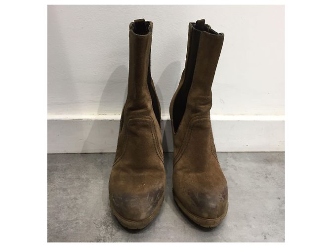 PRADA Botas de tornozelo T.EU 36.5 Camurça Bege - vista 3