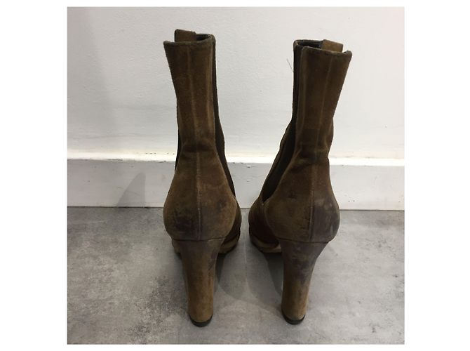 PRADA Botas de tornozelo T.EU 36.5 Camurça Bege - vista 4