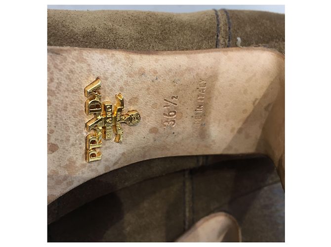 PRADA Botas de tornozelo T.EU 36.5 Camurça Bege - vista 6