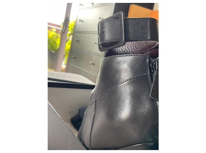 Botines Chanel de cuero negro con tacón 8cm - vista 11
