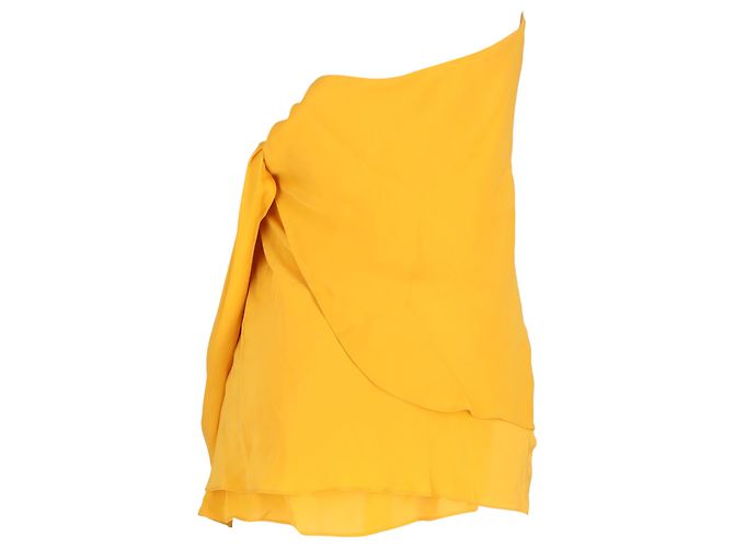 Vestido mini sem alças Adam Lippes em seda amarela Amarelo - vista 2