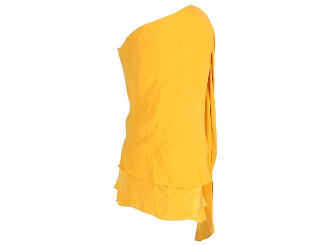 Vestido mini sem alças Adam Lippes em seda amarela Amarelo - vista 3