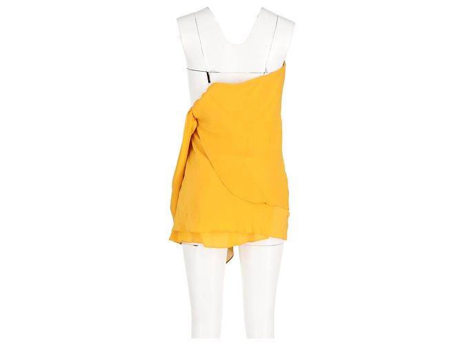 Vestido mini sem alças Adam Lippes em seda amarela Amarelo - vista 5