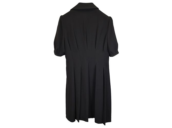 Michael Kors Mini Bischofärmeln Tailliertes Hemdkleid aus schwarzem Polyester - Ansicht 3