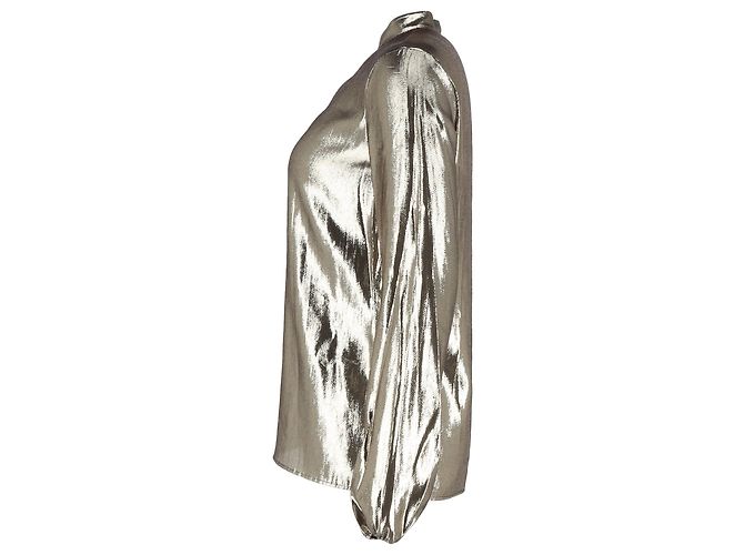 Blusa Lamé en Forma de Gota en Seda Dorada de Lanvin Dorado Metálico - vista 2