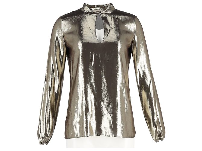 Blusa Lamé en Forma de Gota en Seda Dorada de Lanvin Dorado Metálico - vista 4