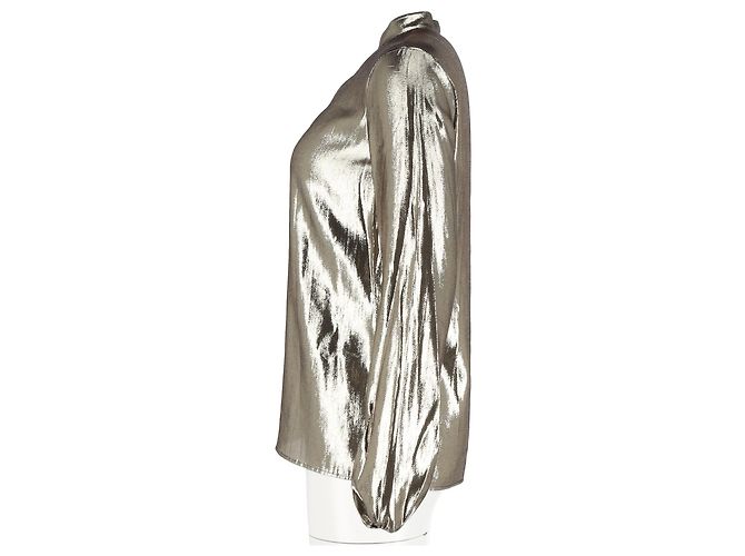 Blusa Lamé en Forma de Gota en Seda Dorada de Lanvin Dorado Metálico - vista 5