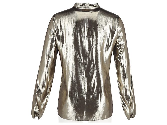 Blusa Lamé en Forma de Gota en Seda Dorada de Lanvin Dorado Metálico - vista 6