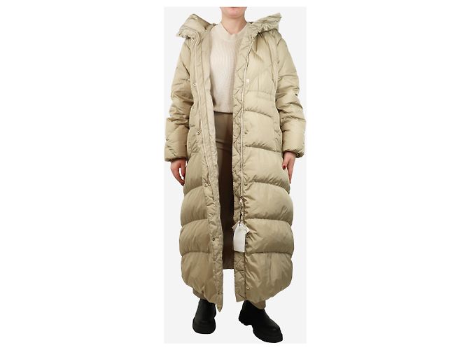 Weekend Max Mara Neutral hooded puffer coat - size UK 12 - view 3