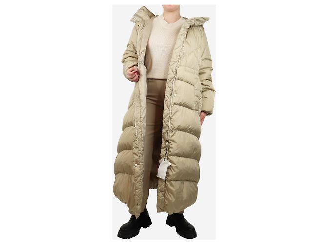 Weekend Max Mara Neutral hooded puffer coat - size UK 12 - view 4