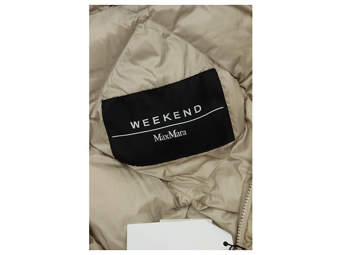 Weekend Max Mara Neutral hooded puffer coat - size UK 12 - view 5