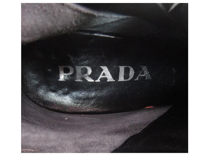 Botas Prada de cuero negro con hebilla - vista 8