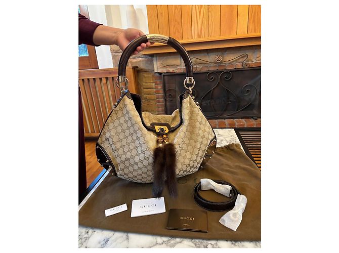 Borsa Indy in visone monogramma Gucci edizione limitata Marrone - vista 5