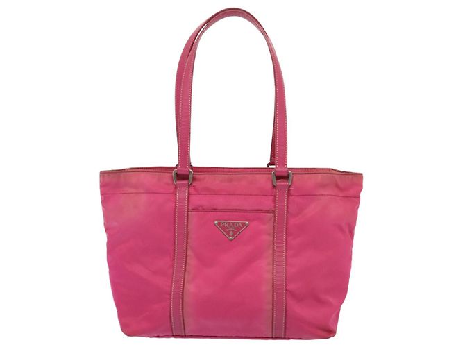 PRADA Borsa a mano in nylon rosa Auth bs18106 - vista 13