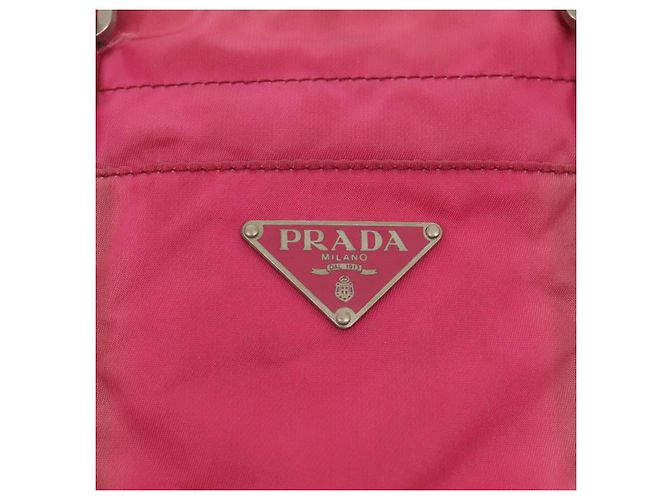PRADA Borsa a mano in nylon rosa Auth bs18106 - vista 17