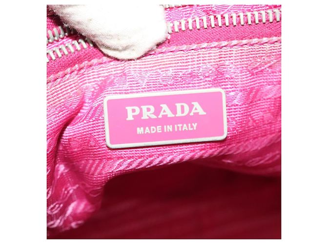 PRADA Borsa a mano in nylon rosa Auth bs18106 - vista 19