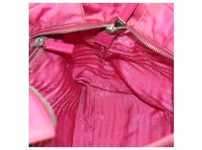 PRADA Borsa a mano in nylon rosa Auth bs18106 - vista 20