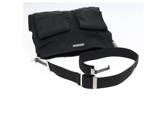 Borsa a spalla GUCCI in nylon nero 001 3283 Auth ep5000 - vista 7