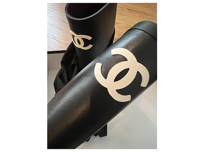 Botas de lluvia de goma con logo CC Chanel FW 2022 Negro - vista 4