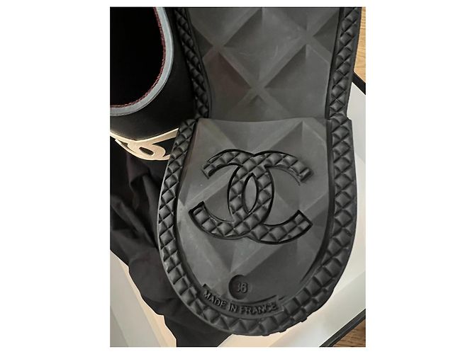 Botas de lluvia de goma con logo CC Chanel FW 2022 Negro - vista 5