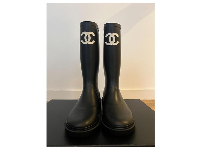 Botas de lluvia de goma con logo CC Chanel FW 2022 Negro - vista 6