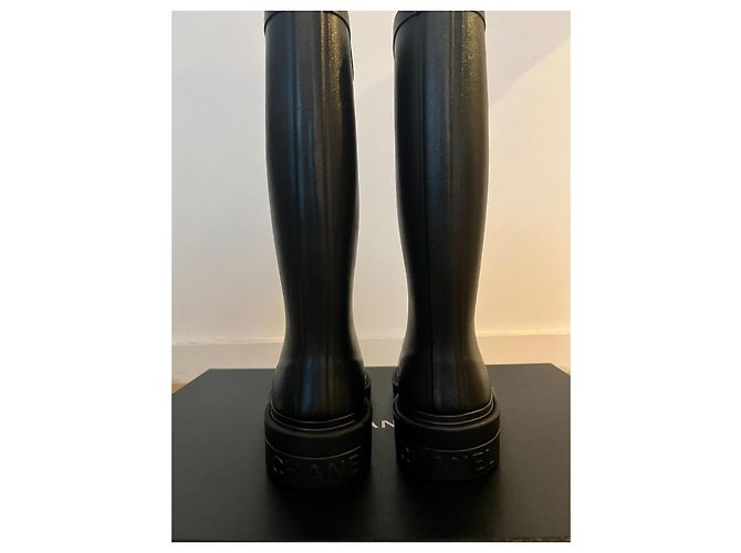 Botas de lluvia de goma con logo CC Chanel FW 2022 Negro - vista 7