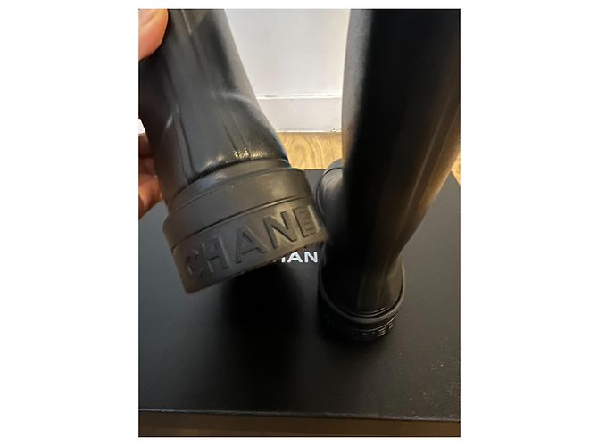 Botas de lluvia de goma con logo CC Chanel FW 2022 Negro - vista 8