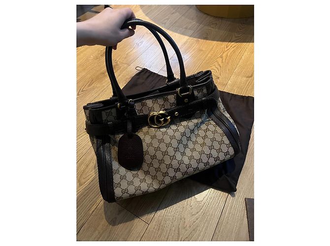 Gucci Tragetasche aus Leder beige - Ansicht 2