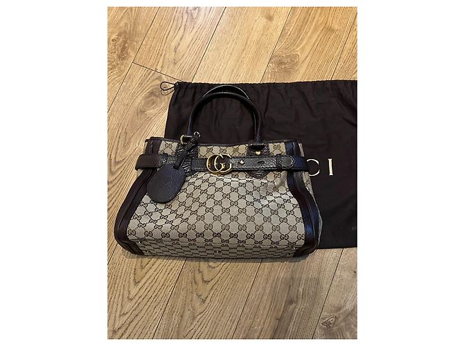 Gucci Tragetasche aus Leder beige - Ansicht 4