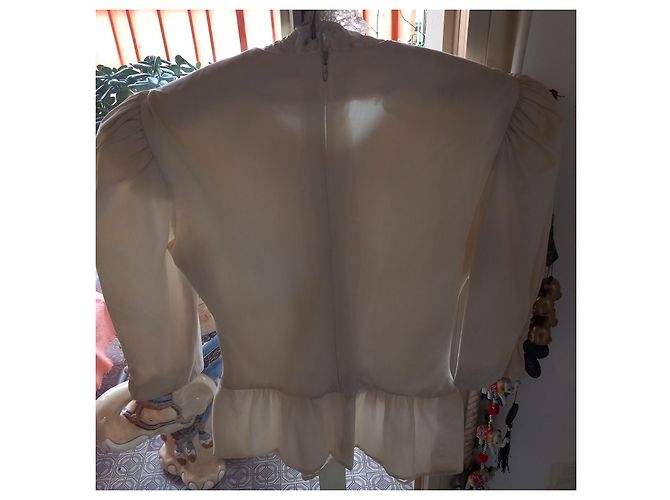 Autre Marque HANAE MORI Weiße Baumwollbluse Größe 38 - Ansicht 3