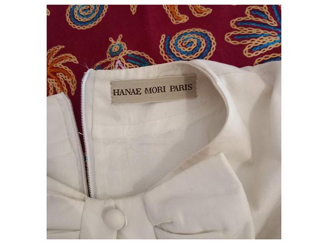 Autre Marque HANAE MORI Weiße Baumwollbluse Größe 38 - Ansicht 5