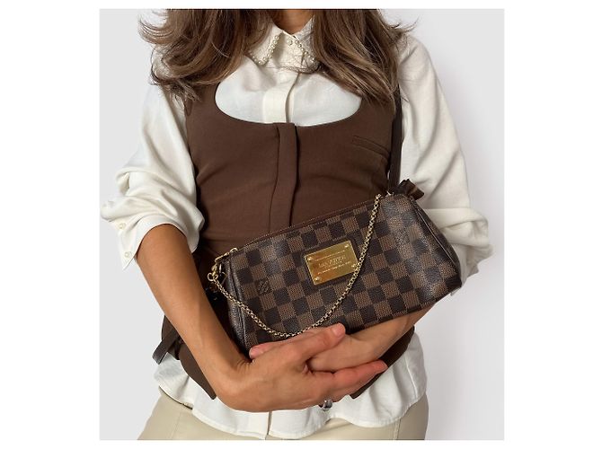 Louis Vuitton Pochette Eva in tela Damier Ebene Multicolore - vista 2