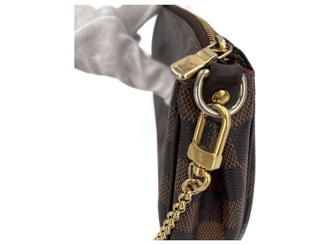 Louis Vuitton Pochette Eva in tela Damier Ebene Multicolore - vista 7