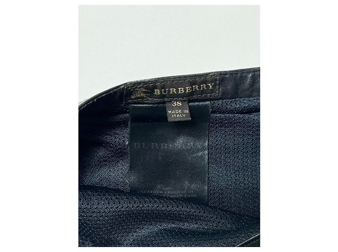 Falda de gabardina de cuero Burberry Negro - vista 9