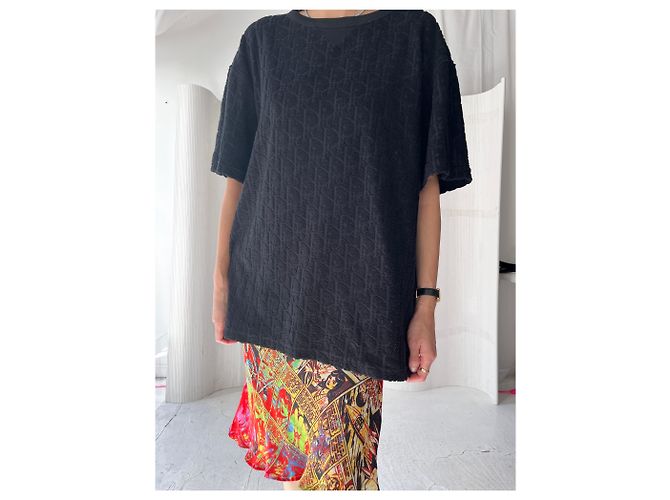 T-shirt Relaxed-Fit Dior Oblique Nero - vista 7