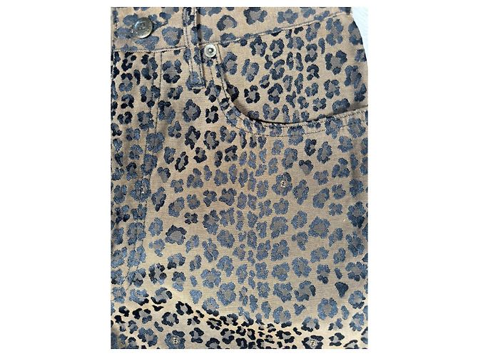 Jeans de cintura alta con estampado de leopardo Fendi Crudo - vista 11