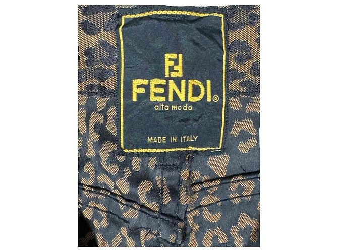 Jeans de cintura alta con estampado de leopardo Fendi Crudo - vista 12