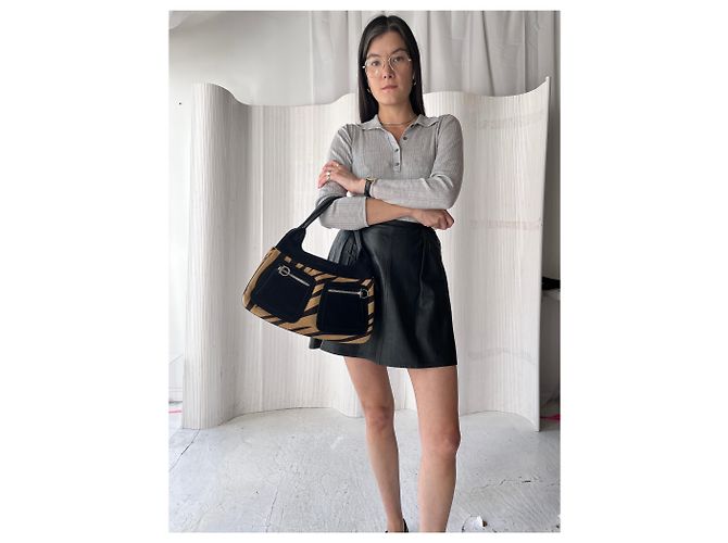 Salvatore Ferragamo Borsa Gancini in pelo di pony Ferragamo Nero - vista 2