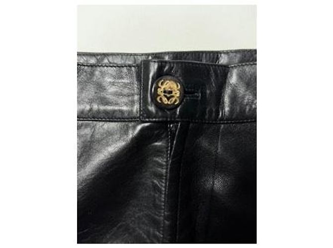 Loewe Vintage Leder Bleistiftrock Schwarz - Ansicht 12