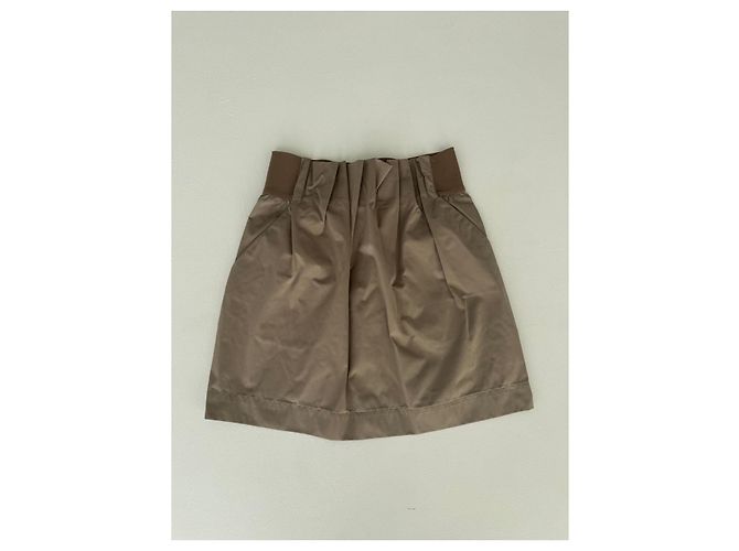 Gonna mini plissettata MM6 Margiela Marrone - vista 10