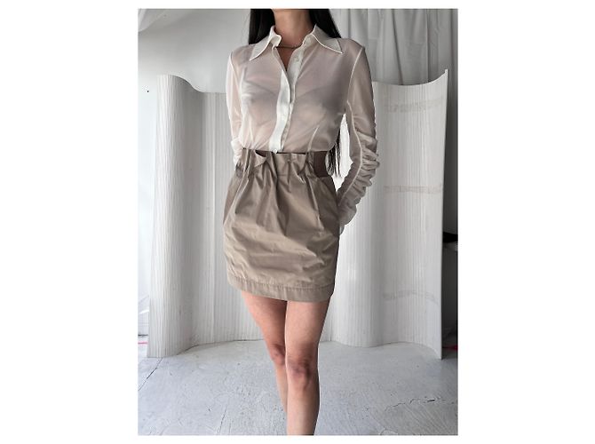 Gonna mini plissettata MM6 Margiela Marrone - vista 4