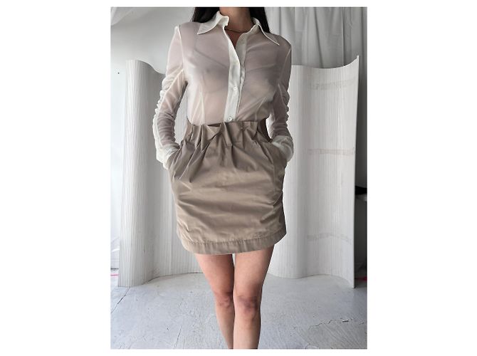 Gonna mini plissettata MM6 Margiela Marrone - vista 5