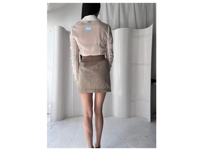 Gonna mini plissettata MM6 Margiela Marrone - vista 7